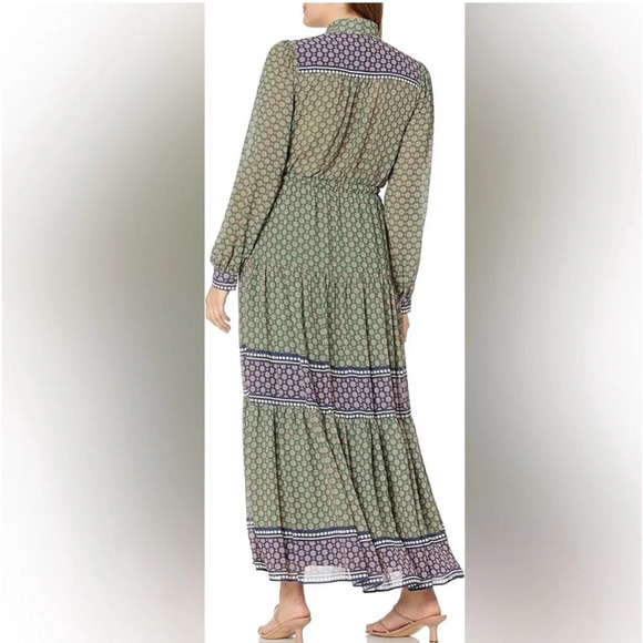 BCBG MAXAZRIA Cocktail Dress with Long Sleeves and Functional Neck Tie size S - Picture 2 of 6